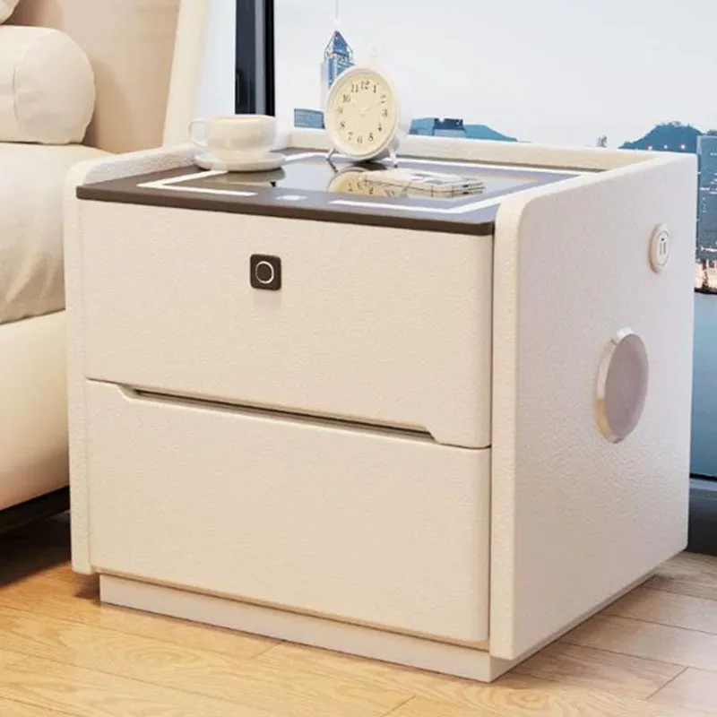 Mid Century Bedside Table Office Storage Hotel Drawers Smart White Vintage Night Stand Charging Japanese Bedroom Furniture