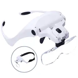 1pcs Magnifying Glasses LED Light Lamp Head Loupe Jeweler Headband Magnifier Tattoo Accessory Repair Reading Magnifier