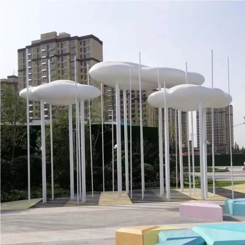 Outdoor fiberglass cloud sculpture Garden landscape Commercial Street Meichen ceiling hanging