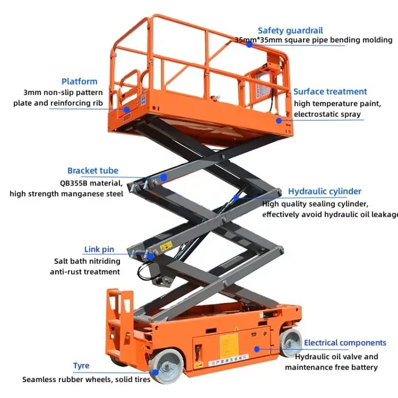 New Electric Folding Elevator Lift Tables Mini Electric Ladders Construction Scaffolding Machine Wire Rope Sling Warehouse Use