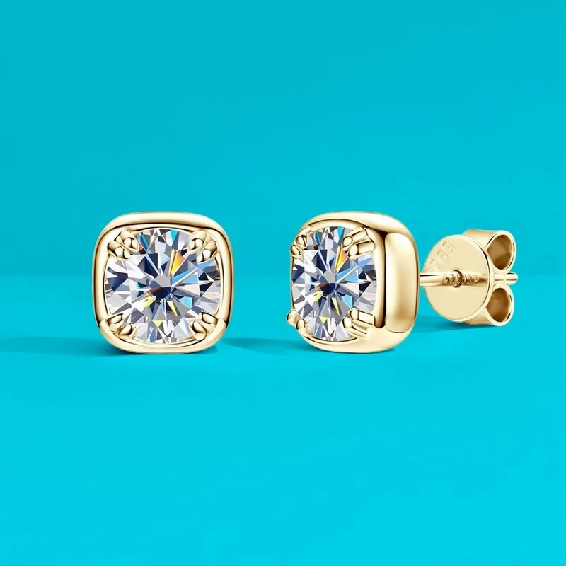 

1CT муассанит мини квадратные серьги-кольца из серебра 925 пробы, новая мода, минималистичный GBA, сертифицированная бесплатная подарочная коробка, ювелирные изделия для женщин