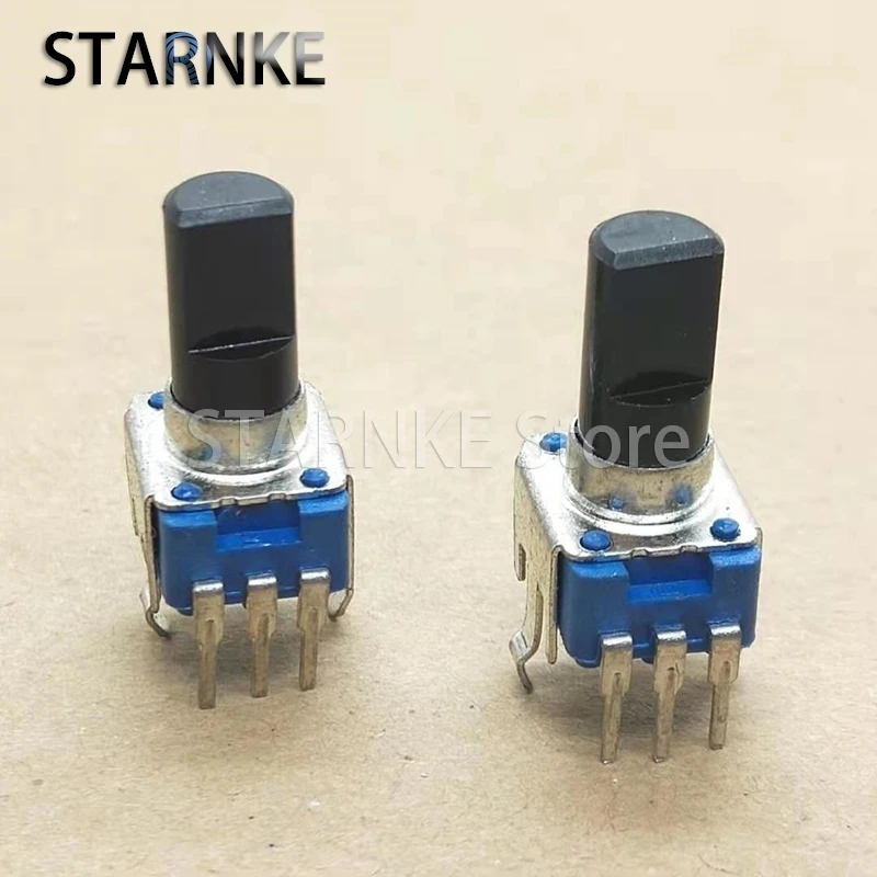 10PCS R0902N Single 3Pins 09 Type Potentiometer B10K Vertical Bent Foot Adjustable Potentiometer Handle Length 12MM