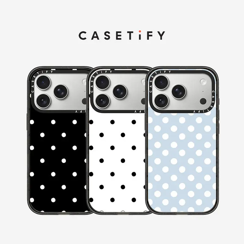 Coque antichoc magnétique CASETiFY Classic Polka Dots pour iPhone 13 14 15 16 17 Pro Max Air Plus