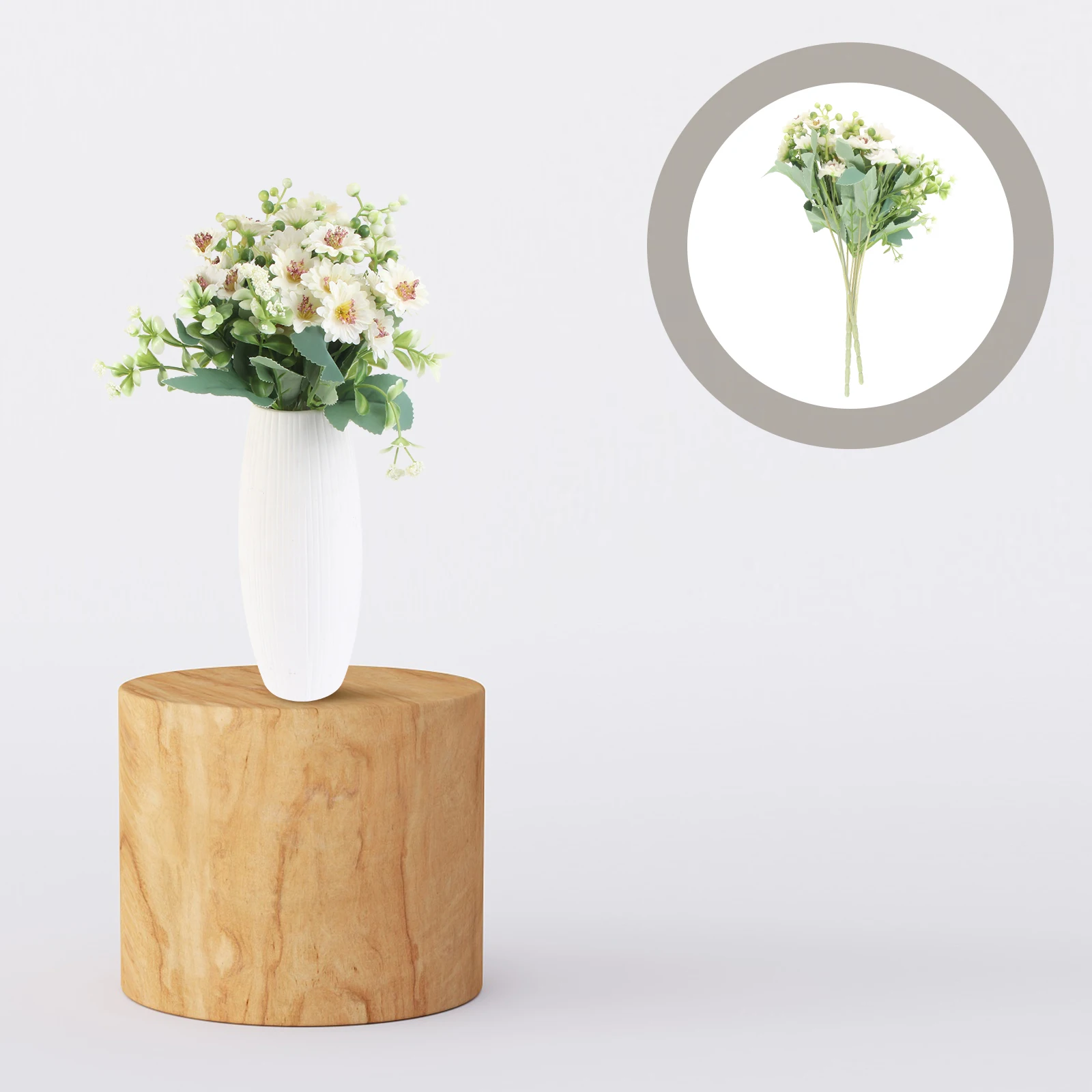 

2 Pcs Faux Flowers Outdoor Artificial Daisy Bouquet Babies Breath Ornament Simulated