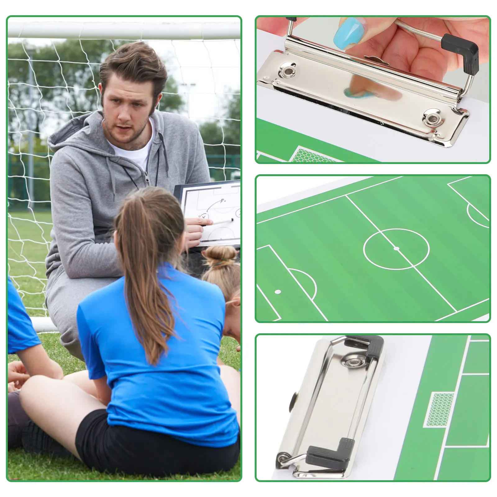 

1 Set Football Coaching Board Soccer Writing Board Double Sided Portable Lightweight Erasable Field Scoreboard