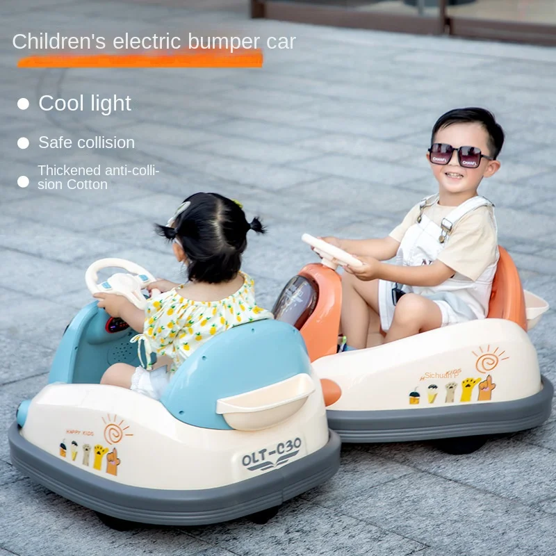 New online celebrity children\'s electric bumper car drift car remote control can sit indoor