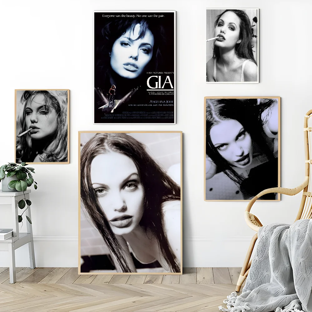 A-Angelina J-Jolie Classic Vintage Posters Vintage Room Home Bar Cafe Decor Nordic Home Decor