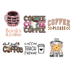 Coffee Heat Transfer Patch For DIY T-Shirt Hoodie Thermal Sticker Print Fashionable Ironing Patch