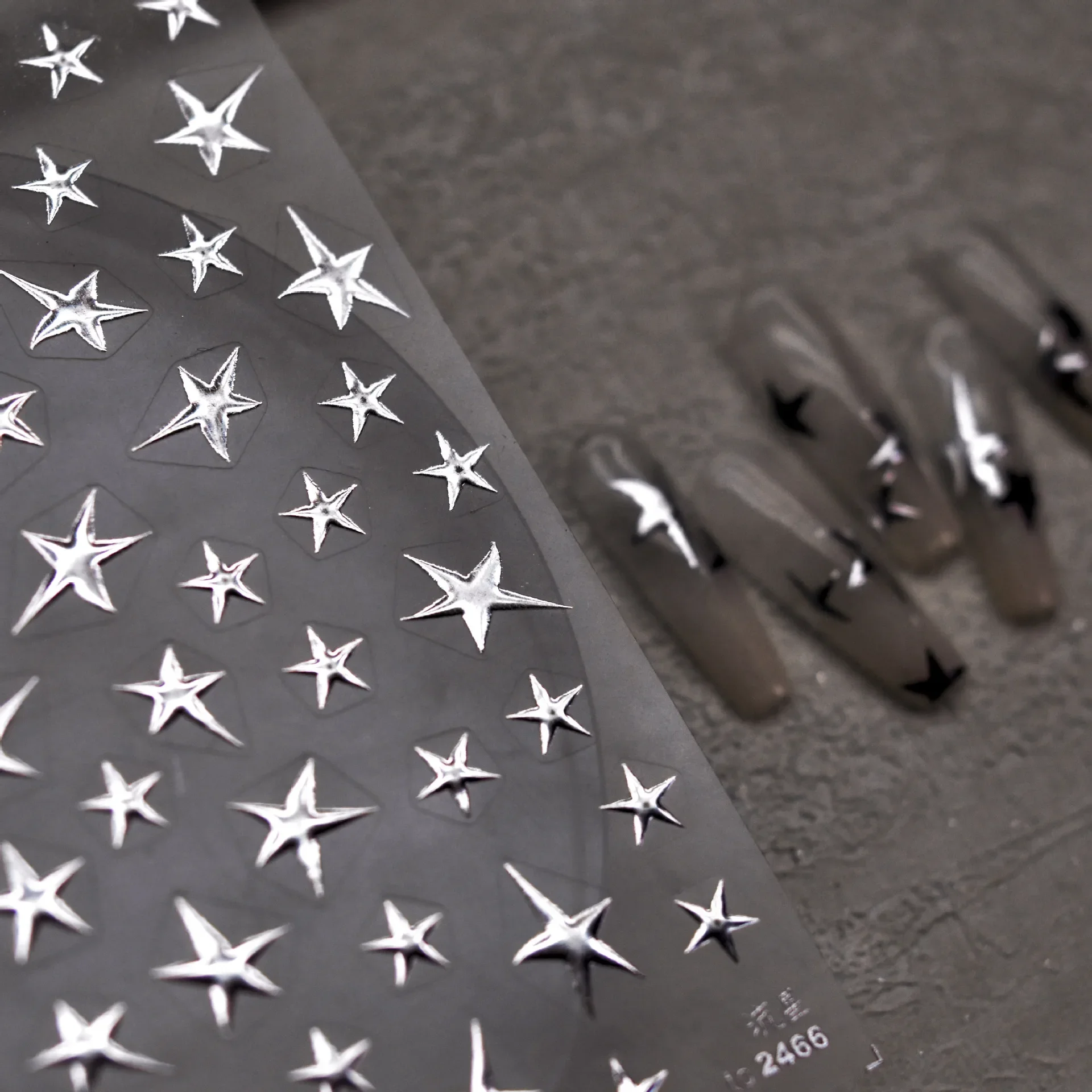 1pcs 5D Bronzing Retro Fire Nail Art Stickers Luxury Gold Silver Star Pattern Nail Decorations Transfer Decals DIY Accessories