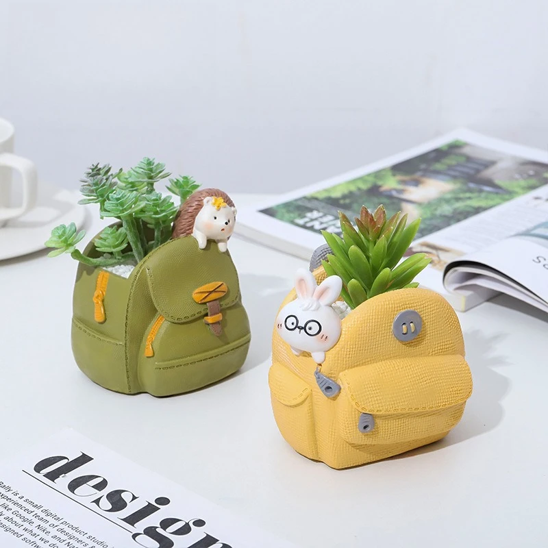 Mini Flower Pot Succulent Plant Animal, Decorative Flower Pot Fairy Garden Decoration, Home Desktop Decoration