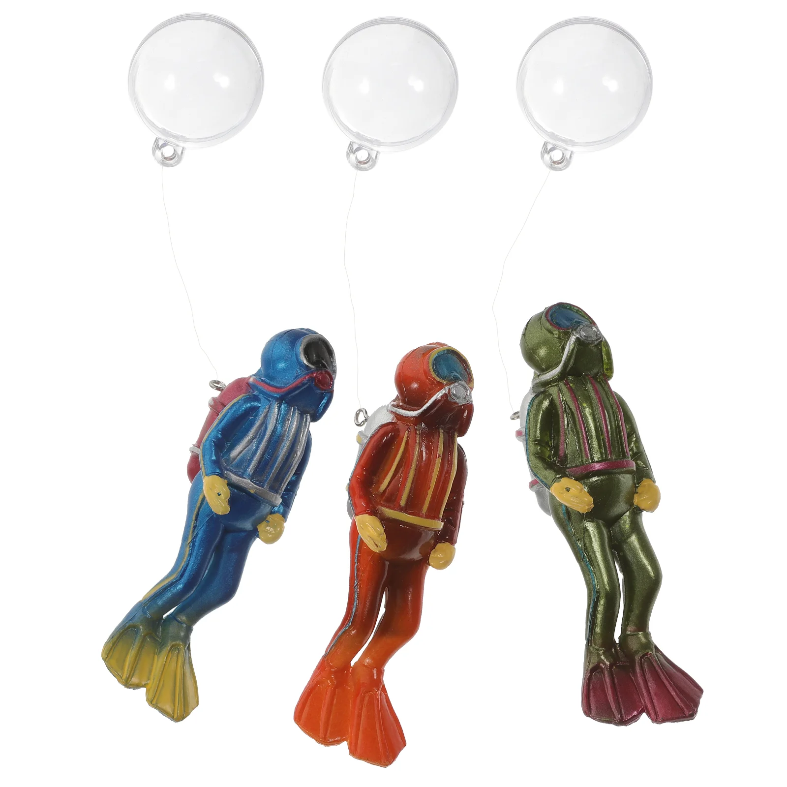 

3 Pcs Fish Tank Floating Decoration Aquarium Decorations Supplies Ornament Diver Resin Statue