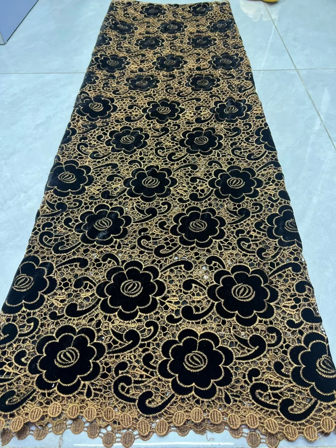 Factory Offers 2026Latest Delicate Best Quality Elegant Soft Embroidered Velvet lace fabric For Party Evening Dress