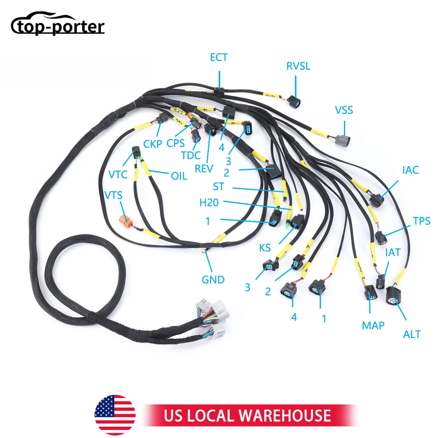 

Жгут проводов двигателя K-Series K20 K24 1 комплект для Honda Acura K-Swap Integra CRX EK EG для Civic 01-05 Civic EP3 (тип S или K24 Swap)