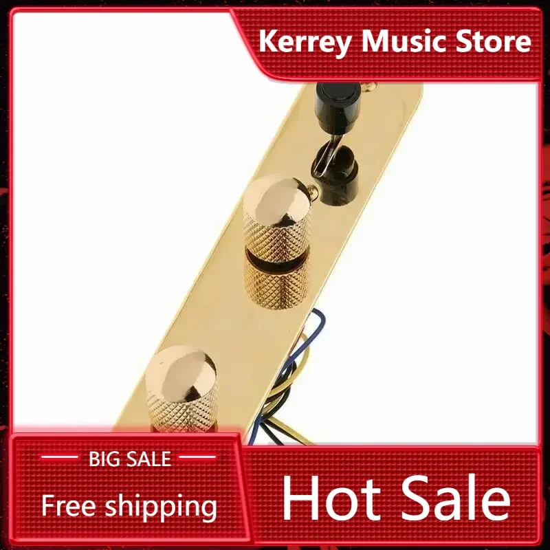 

Gold Electric Guitar Wired Loading Control Disc Seat Belt 3-ways Switch Knob