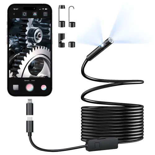 KERUI-cámara endoscópica de lente única/doble para iPhone, iPad, IOS y Android, luz Led tipo c, boroscopio IP67, cámara de inspección industrial