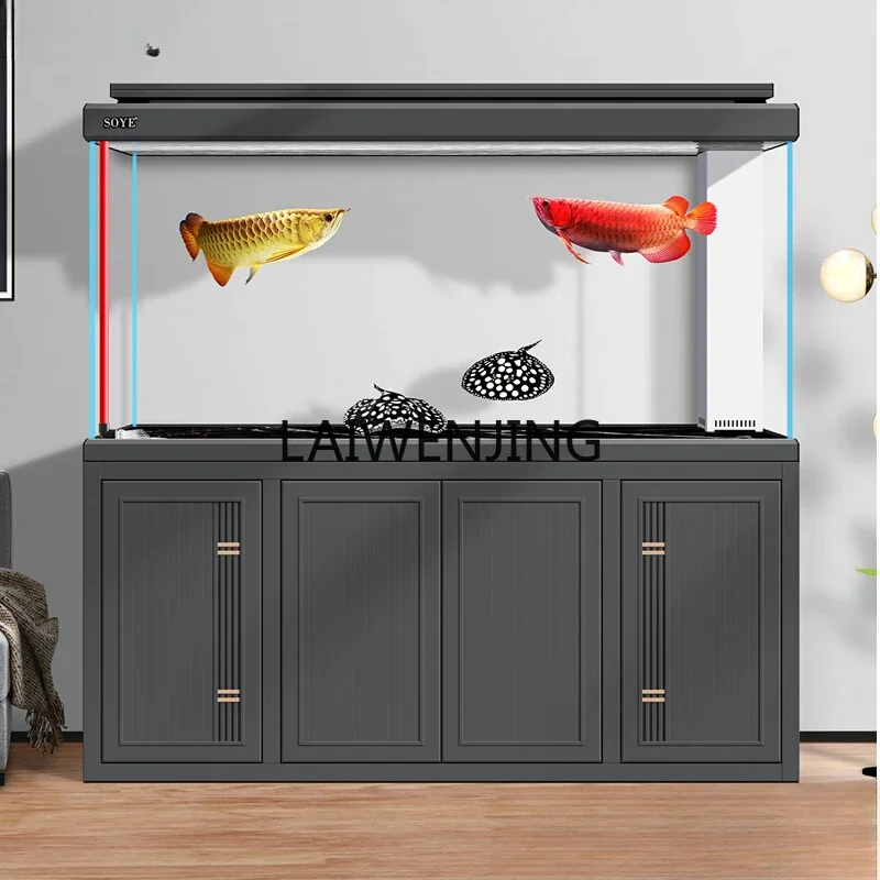 

HLZ fish tank living room new professional entrance ultra-white floor screen intelligent ecological aquarium