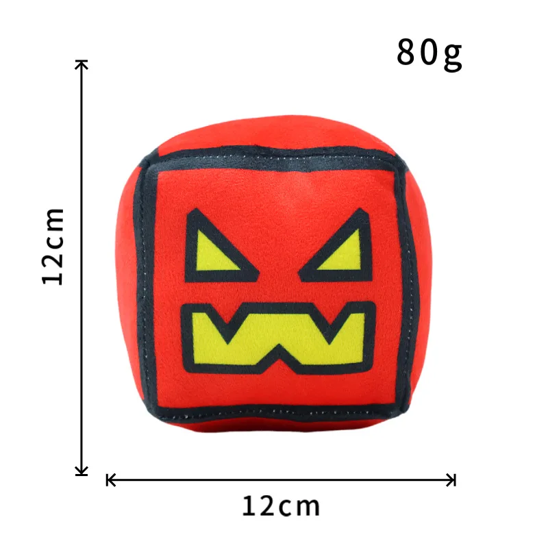 12 cm Geometrie Dash Cube Plüsch Spielzeug Kleine Kissen Gefüllte Puppe Cosplay Quadrat Anhänger Spiel Nette Dekoration Kinder Geburtstag geschenk – Detail 11
