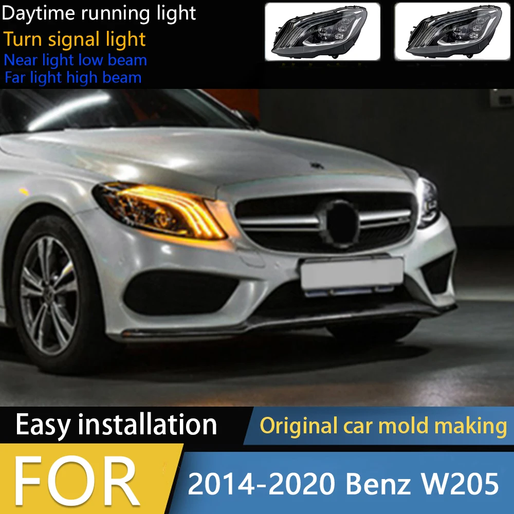 

Car Lights for Benz W205 LED Headlight Projector Lens 2014-2020 C180 C200 C260 C300 DRL Head Lamp Automotive Accessories
