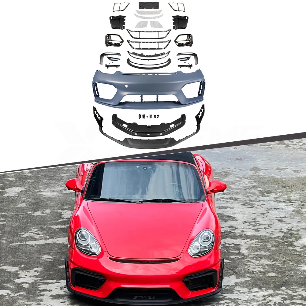 XTREME PP Material Front Bumper Kit for Porsche Cayman 987.2 Upgrade GT4RS Style Front Bumper With Front Lip Spoiler Body Kits