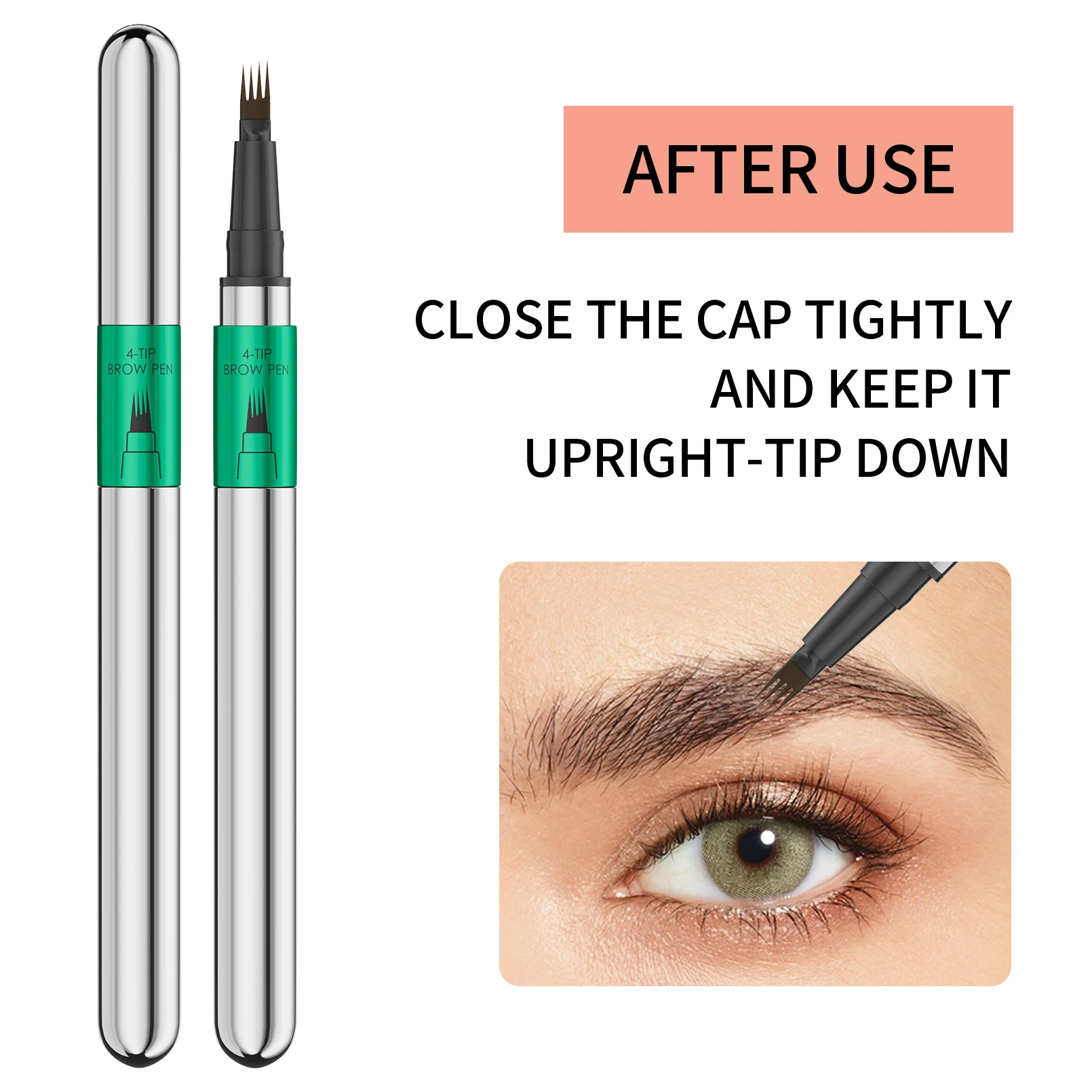 Penna per sopracciglia impermeabile Hellokiss, matita per sopracciglia Microblading con 4 teste divise, trucco per sopracciglia dall'aspetto naturale (5 colori)