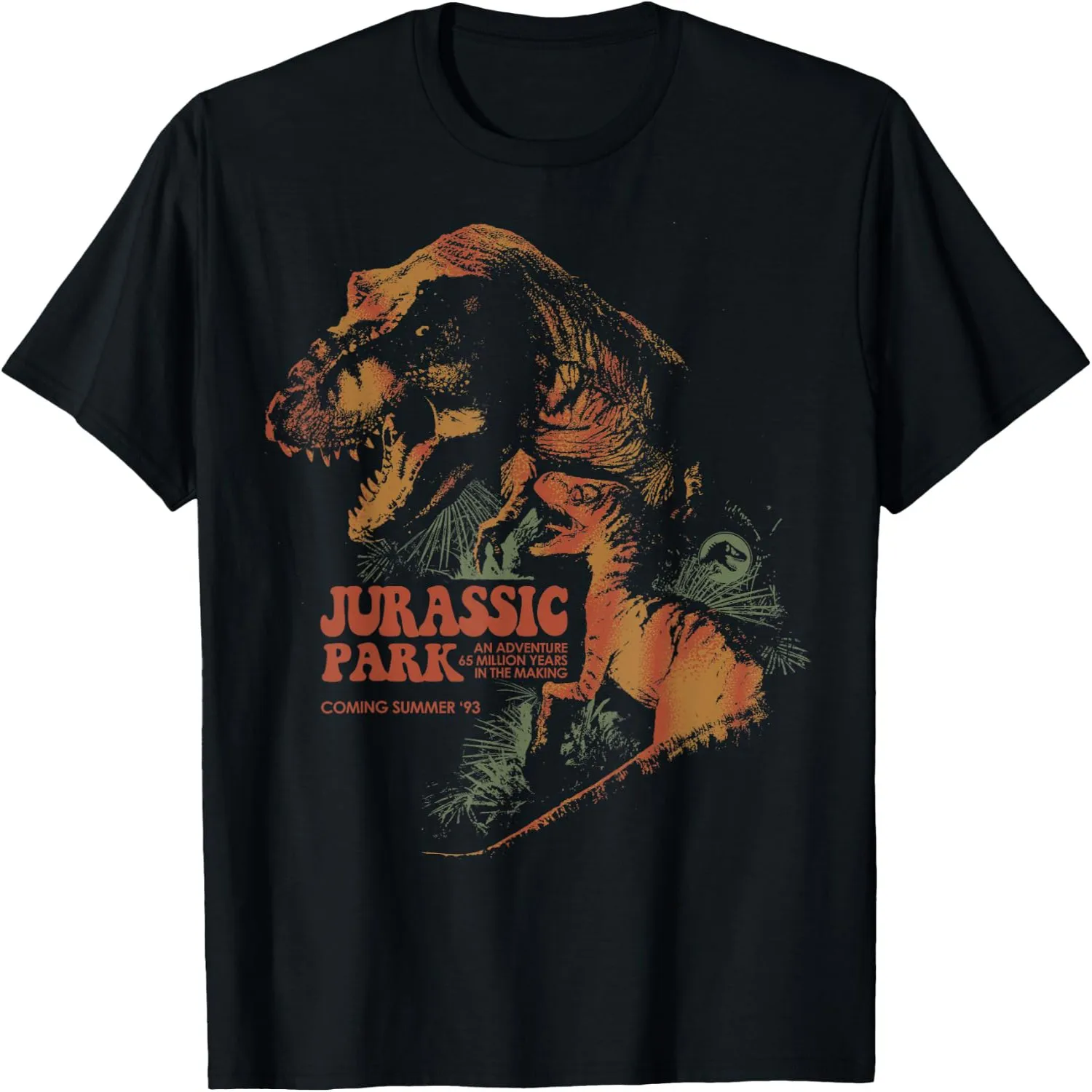 Jurassic Park Vintage 1993 Movie Poster Dinosaur Retro T-Shirt