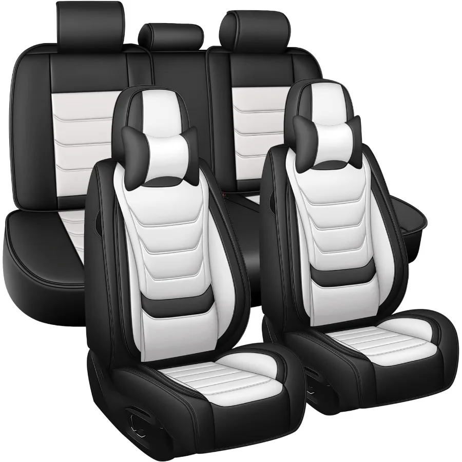 أغطية مقاعد سيارة فاخرة من جلد نابا مقاومة للماء مكونة من 5 مقاعد لسيارة تشيفي كامارو 20002024 قسط مريح مناسب مع وسادة هوائية متوافقة