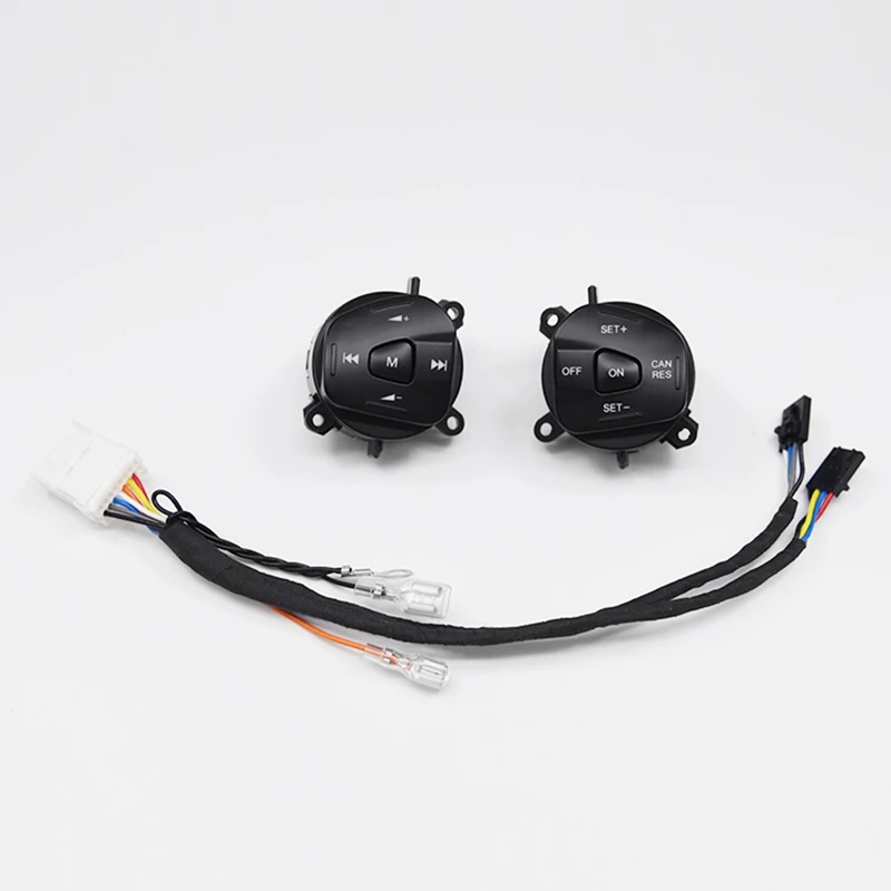 Car LED Steering Wheel Cruise Control Switch Button With Wiring For Ford Fiesta MK7 MK8 Escort Ecosport 2013-2015