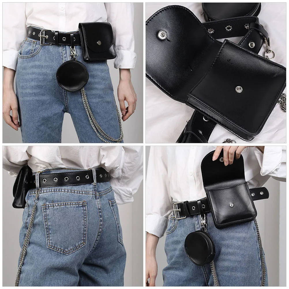 

WRITWAA Chain Waist Bag Style Women Fashion Small Fanny Pack Portable Crossbody Pouch