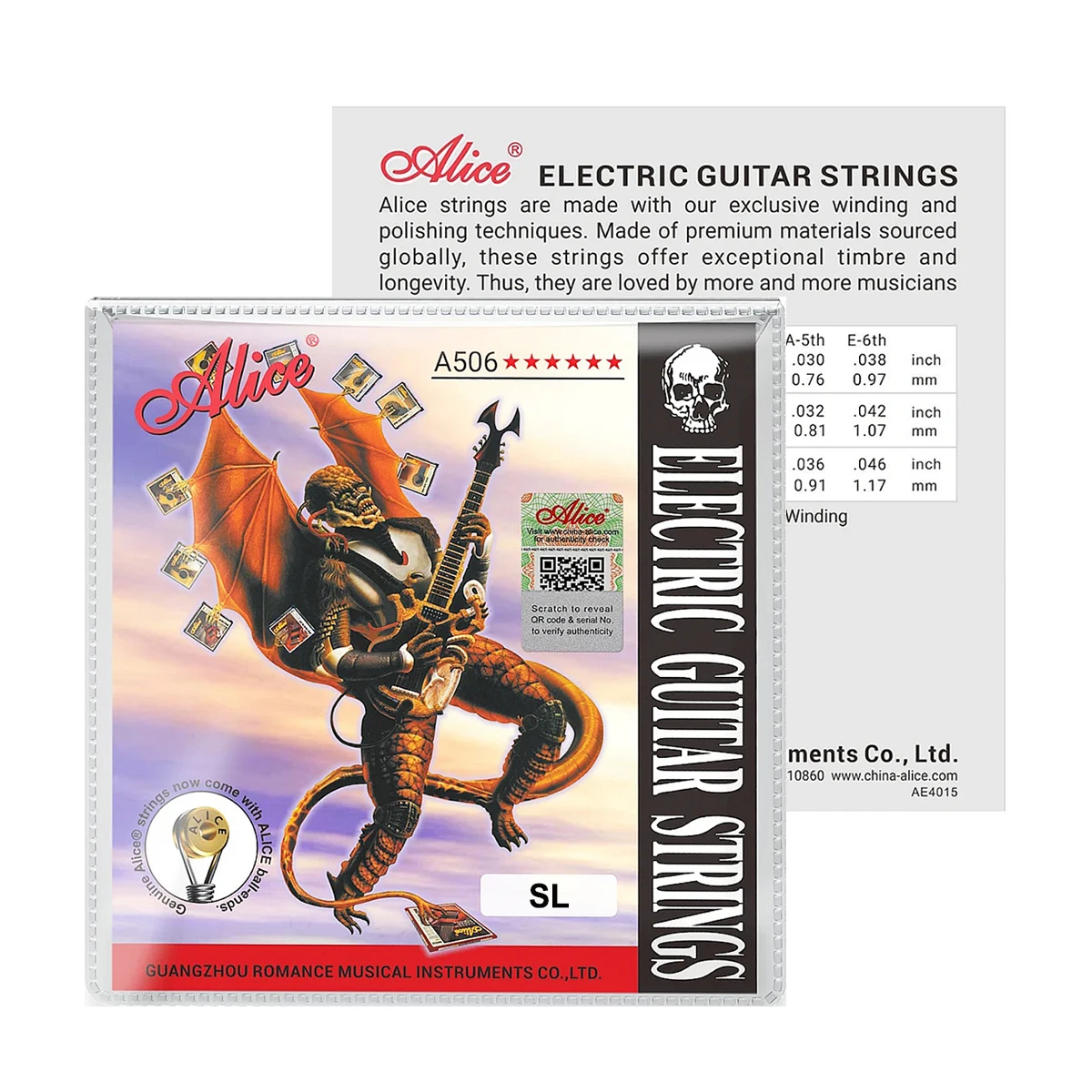 Alice 1 Set A506-L / A506-SL Electric Guitar Strings – Super Light 009-042, Nickel Plated Alloy Wound, Steel Core, for Beginners