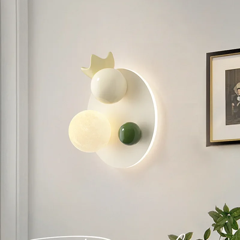 Nordic Spherical Wall Lamp Cloud Background Light LED Lighting Fixture For Home Decoration such as Bedroom Children's Room Study