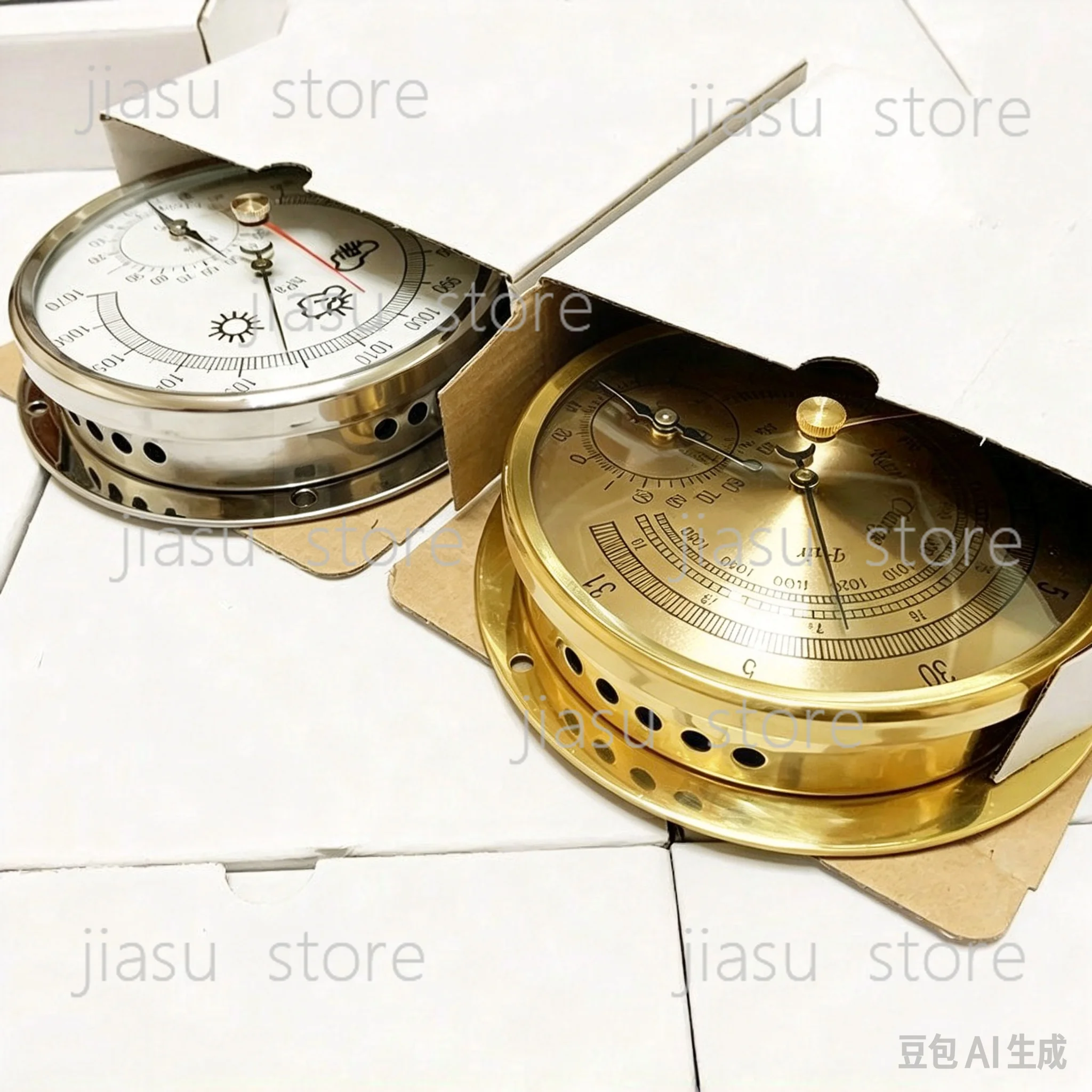 Ship Barometer 370247, 3 In 1 High Precision Barometer Thermometer Humidity, Marine Navigation Pressure Gauge