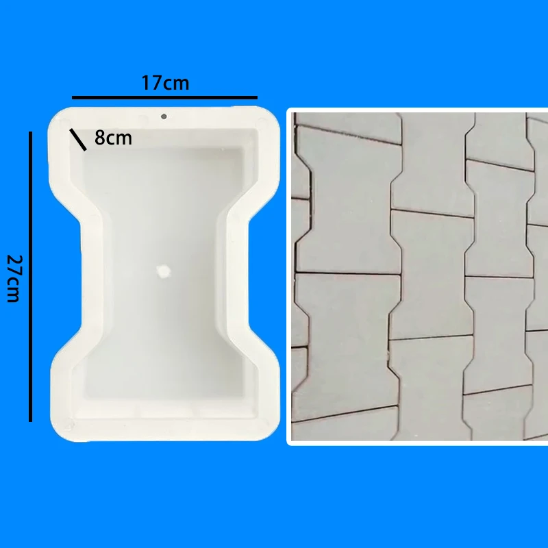 

Cement Floor Tile Mold, I-shaped Concrete Color Brick, Courtyard Square, Sidewalk, Ground Paving Brick, Plastic Mold