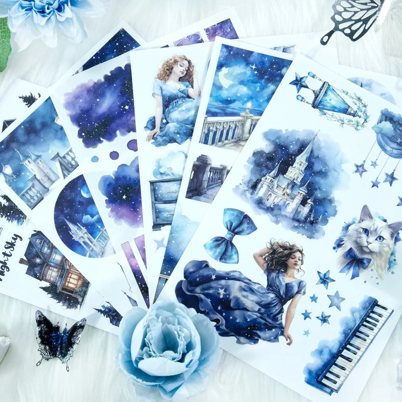 New Hand Account Creative Sticker Book Ice and Snow World Scenic Character Material Decoration Cut Free Writing Sticker Book