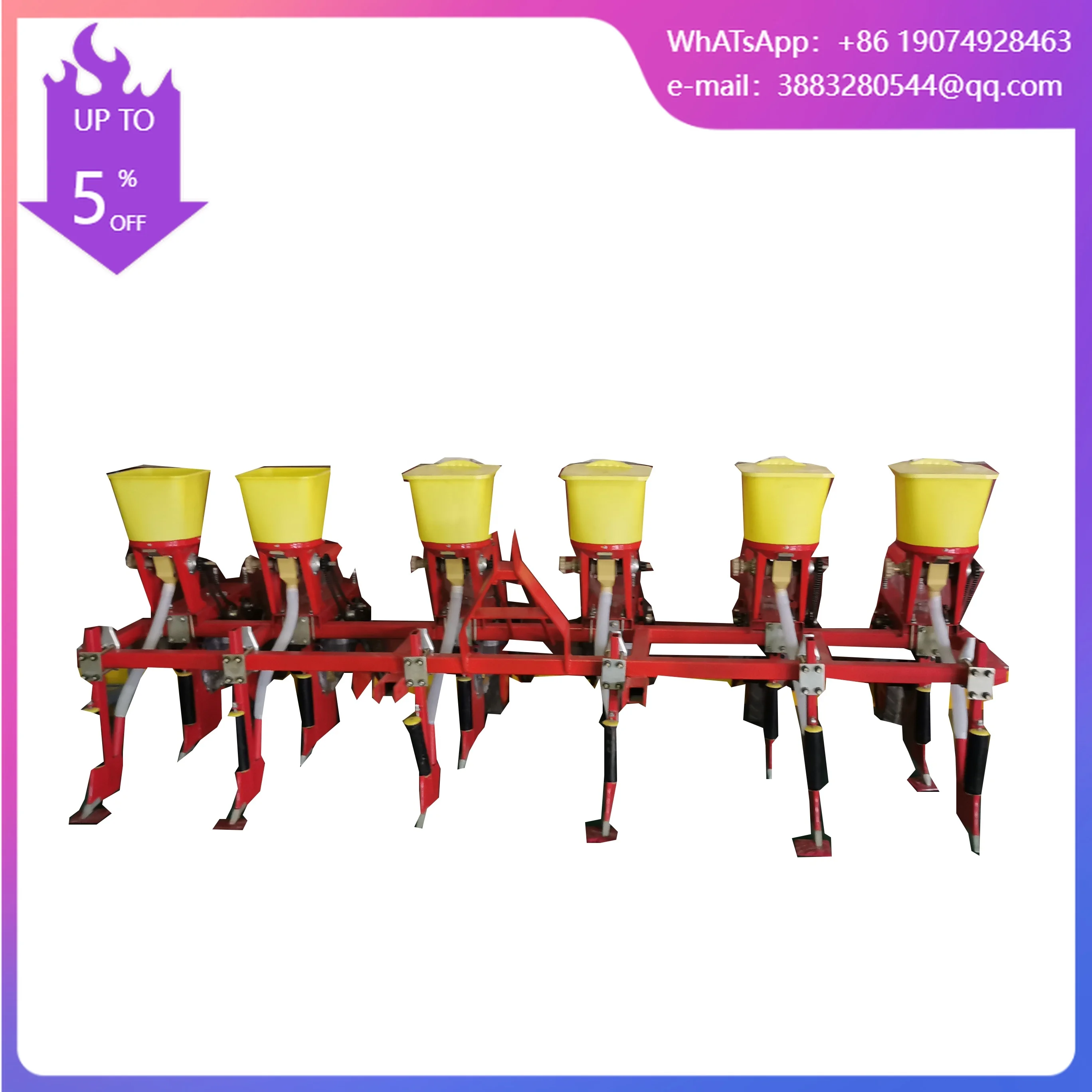 6 Row Corn Seeder & Transplanter Maize Seed Planter For Tractor For Efficient Crop Planting