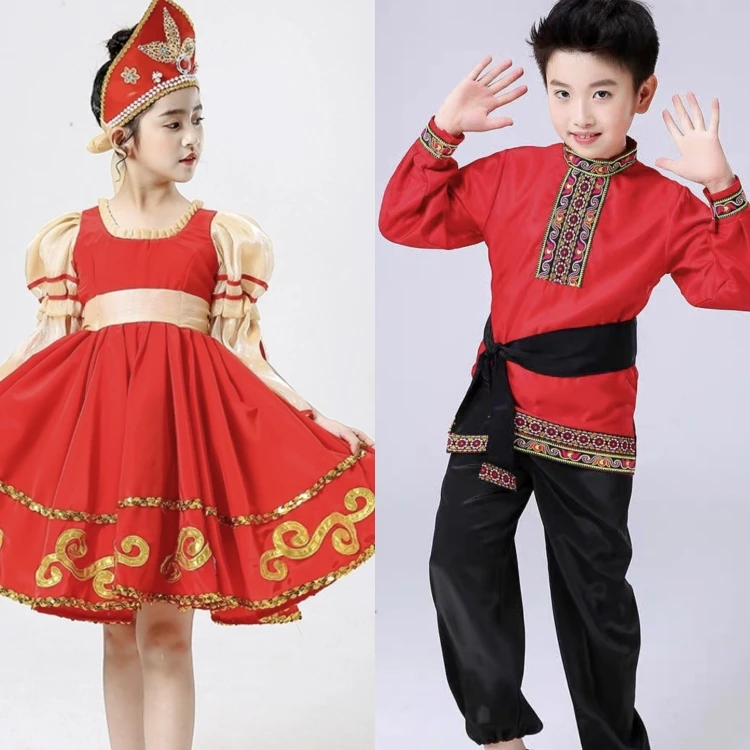 

New Classical Elegant Russian National Dance Dress Adult Girl Kids Women Stage Performance Costume European Princess Stage Dress