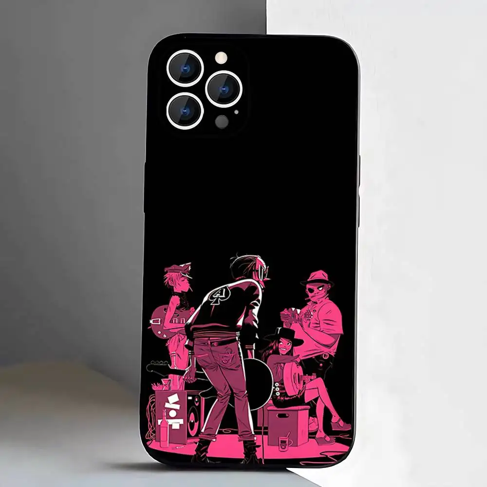 حافظة هاتف ROCK G-Gorillaz-s BAND لهاتف iPhone 17,16,15,14,13,12,11,Pro,XS,Max,XR,Plus,E,SE4,غطاء ناعم أسود صغير #4