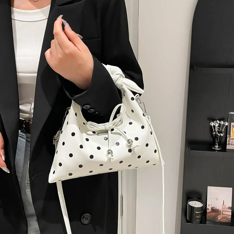 

2025 Polka Dot Hobo Bag, Luxe Top Handle Purse for Women, Fashion Shoulder Tote, Versatile Crossbody Bag, Chic Day-to-Night Bag​
