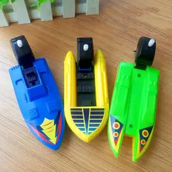 Motoscafo giocattolo plastica Wind-up motoscafo motoscafo bambini bambini estate sport acquatici bagno giocattolo nave da corsa barca veloce d'acqua