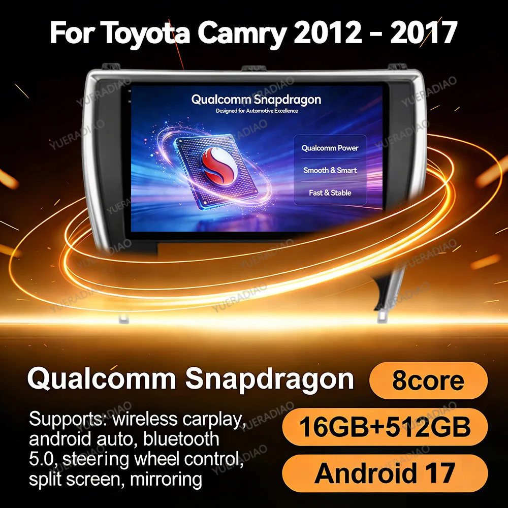 Android 17 Car Radio GPS NAVI For Toyota Camry 7 XV 50 55 US Version 2012 - 2017 Multimedia Viedo Player 4G WIFI Head Unit QLED