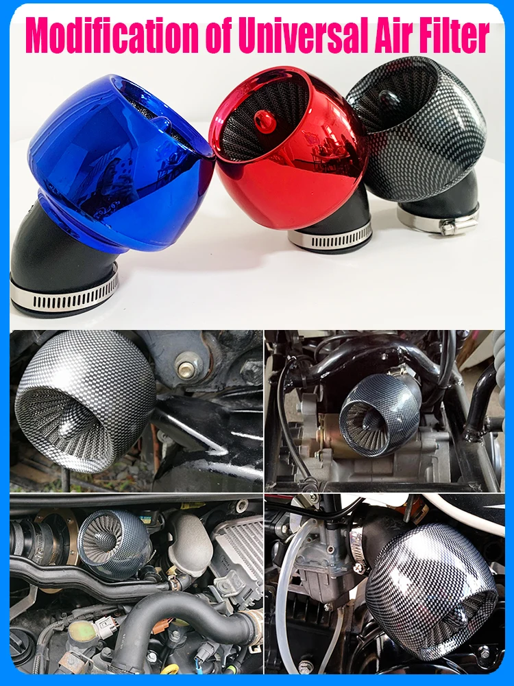 AliExpress NONE Universal 28mm 35mm 42mm 48mm Apple Shape Motorcycle Air Filter Pod for Honda Kawasaki Dirt Bike AT Modification Accessory