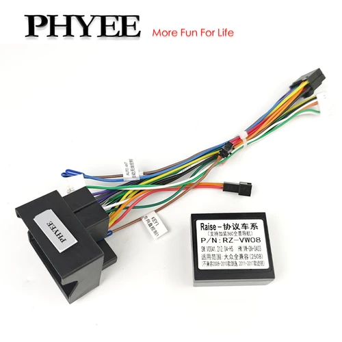 Adaptador de arnés de cableado Quadlock, decodificador de autobús CAN, para VW Golf Jetta Polo, Seat Leon,Skoda Fabia Octavia, para Android de coche de 16 pines