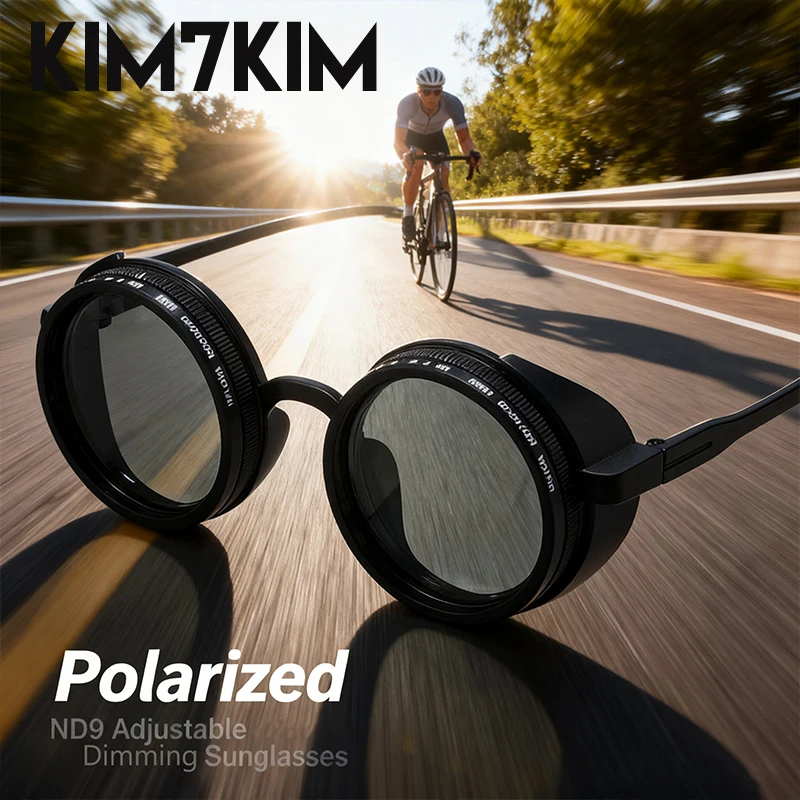 

Polarized Steampunk Adjustable Dimming Sunglasses Men 2025 Round Punk Sunglass Outdoor Fishing Filter UV400 Protection Eyewear