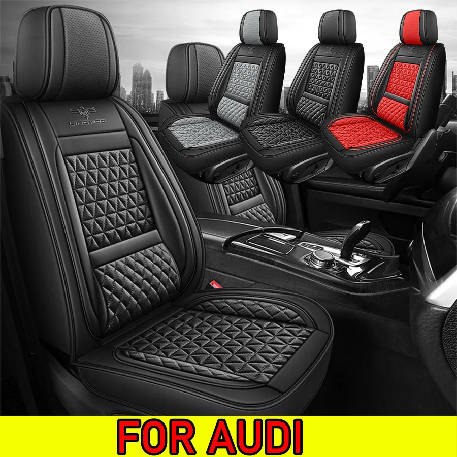غطاء مقعد السيارة لأودي من الجلد الصناعي المقاوم للماء ومقاوم للاهتراء، ناعم ومريح، غطاء كامل 5 مقاعد