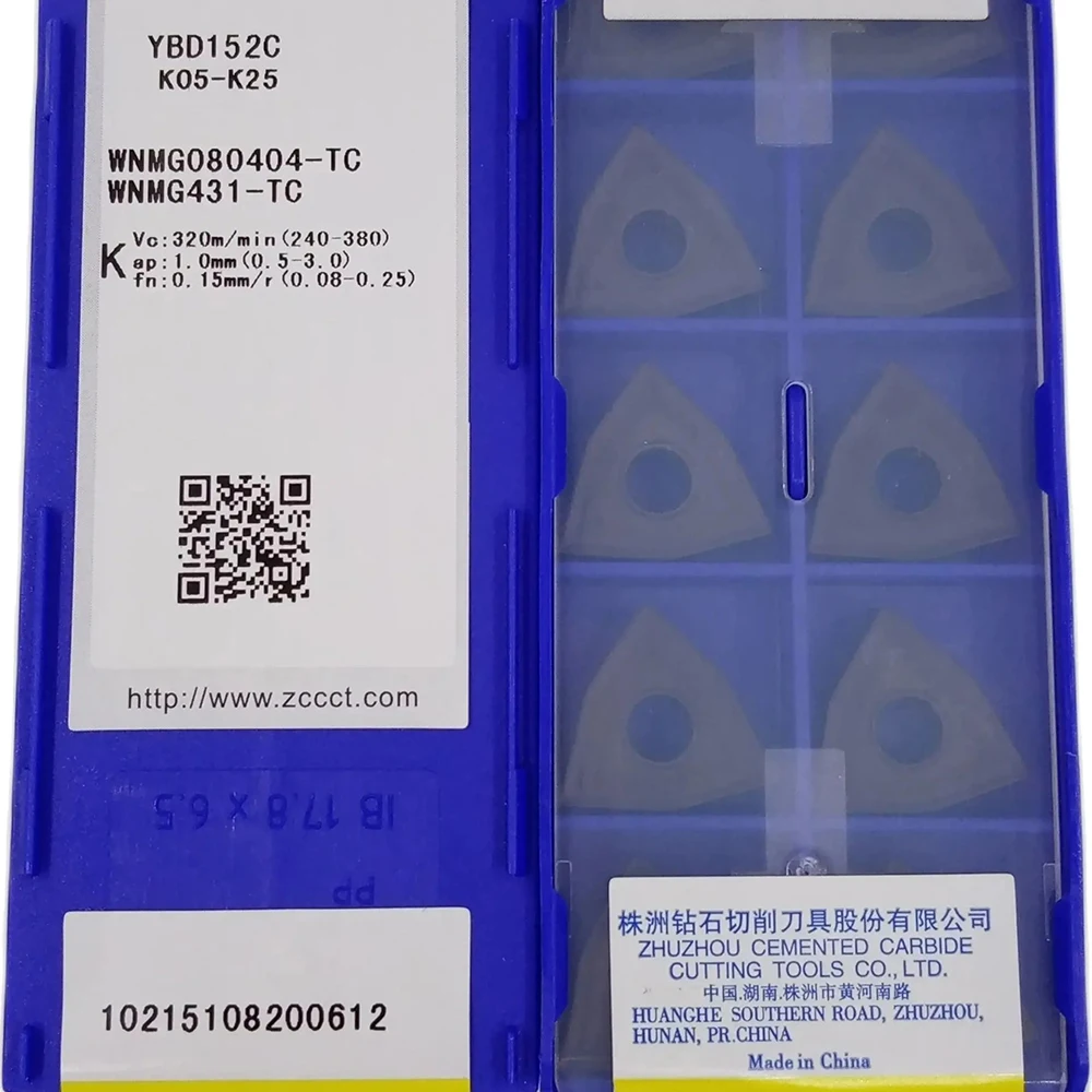 ZCC WNMG080404-TC YB7315 YBD152C CNC Lathe Tungsten Carbide Turning Inserts For processing cast iron WNMG 080404 TC 10PCS/BOX