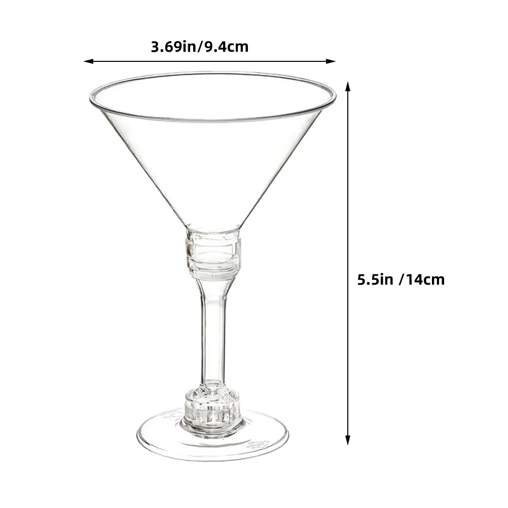 14pcs Cocktail Cups Unbreakable Clear Reusable Plastic Goblets For Party Wedding Birthday Carnival Bar Buffet Serving