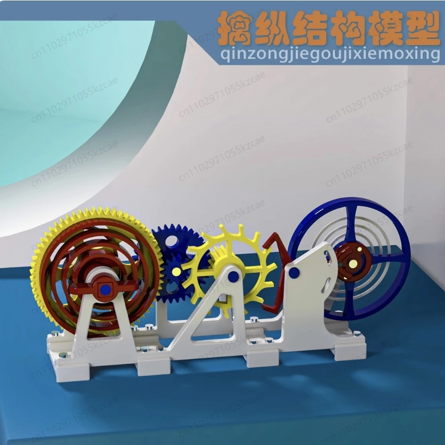 3D Printed Tourbillon Escapement Structure Clock - Imitation Movement Model, Handmade Clockwork Toy for Mechanical Art Display