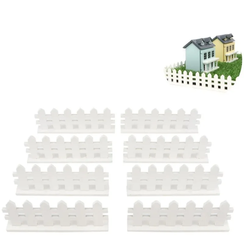 

10pcs Fairy Garden Fence Miniature Wood Fences Village Landscape Accessories Building Model Street Landscaping Garden Scenery