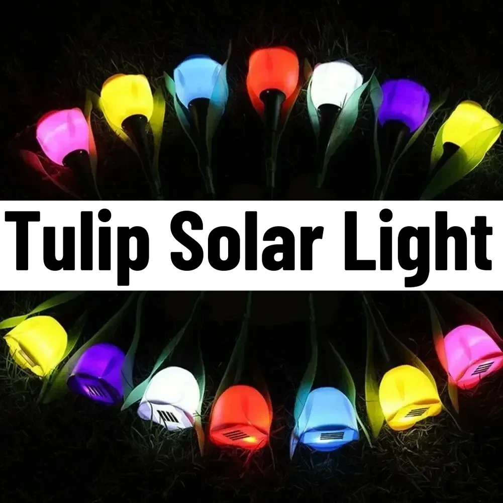 

태양열 등Tulip Flower Shape Solar Powered LED Lamp Outdoor Yard Garden Lawn Path Lighting Solar Outdoor Light Садовые Светильники