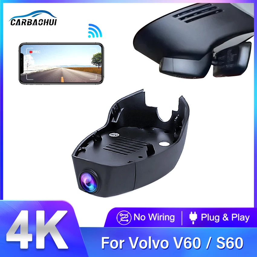 New! Plug and play Car DVR Wifi Video Recorder Dash Cam Camera Control by Mobile Phone App For VOLVO V60 S60 2019 2020 2021 2022