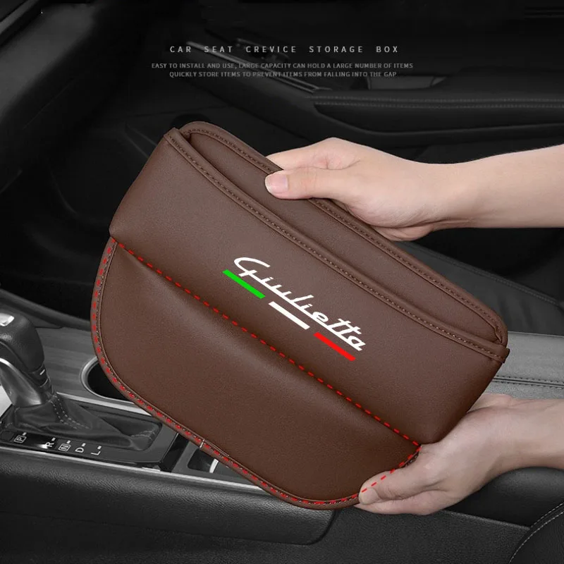 Car Seat Organizer Leather Crevice Storage Box for Alfa Romeo GIULIETTA Auto Accessories